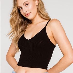 Women’s Black V cut crop top